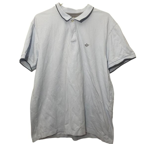 Dockers Mens Polo Shirt XLT Vintage Light Blue Embroidered Logo - Picture 1 of 4